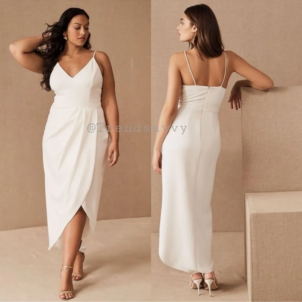 Anthropologie BHLDN Caron Ivory Bridal Midi Dress Size 6 Wedding NWT - Picture 10 of 12